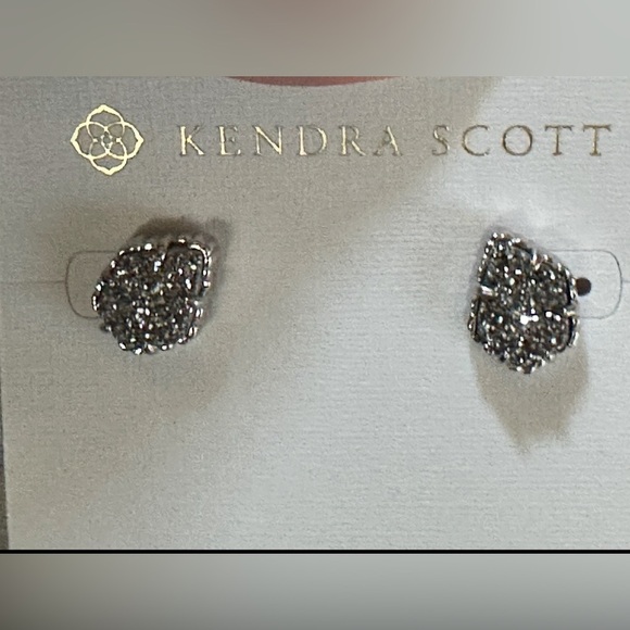 Kendra Scott-Rhodium Platinum rhodium Earrings NWT-Tessa Drusy - Picture 4 of 6